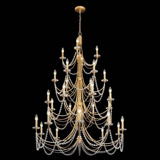 28 light 40 inch 4 tier french gold chandelier