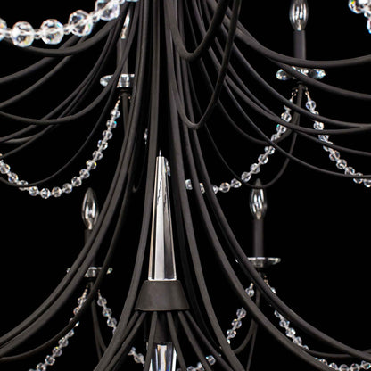 40 light 48 inch 5 tier carbon chandelier