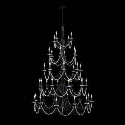 40 light 48 inch 5 tier carbon chandelier