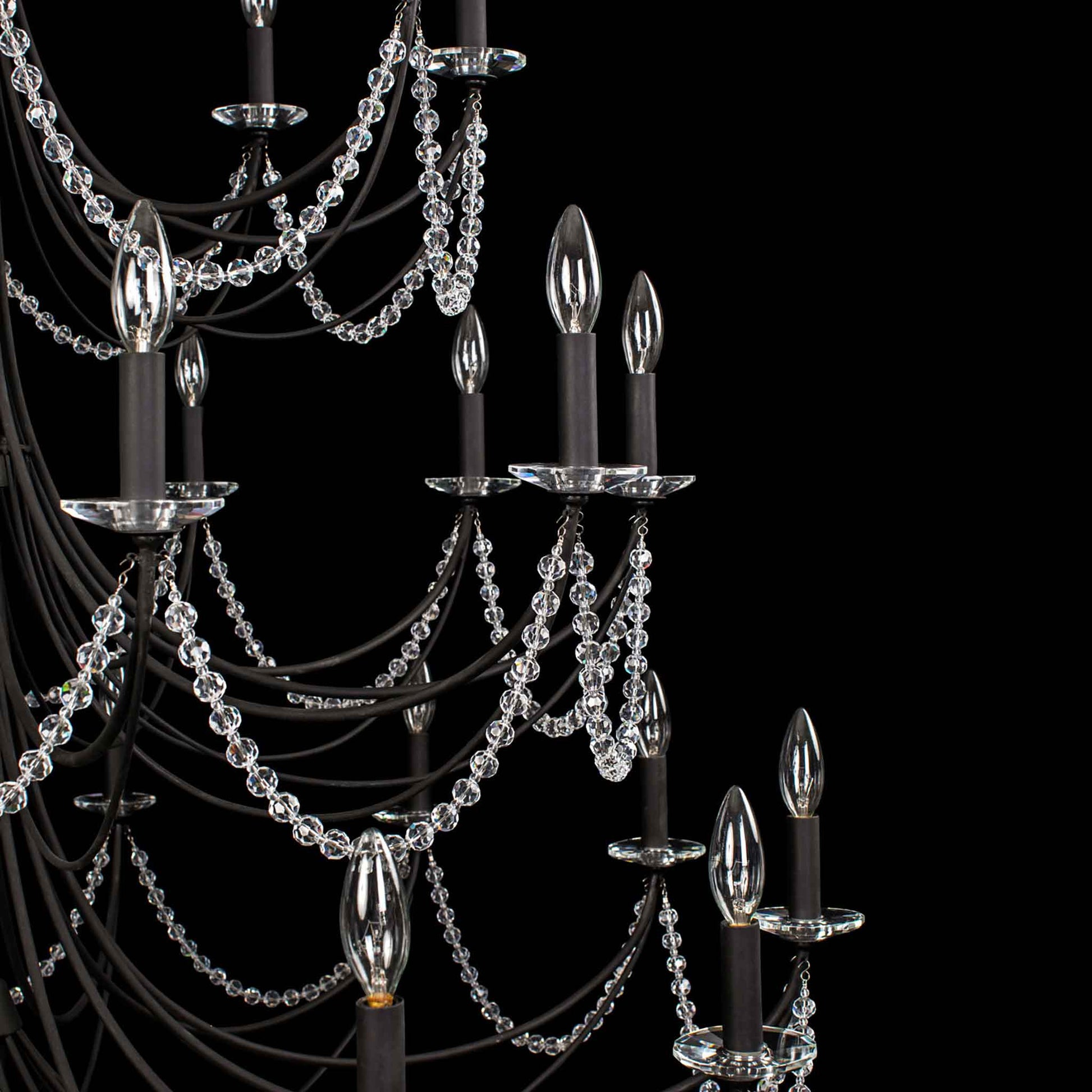 40 light 48 inch 5 tier carbon chandelier