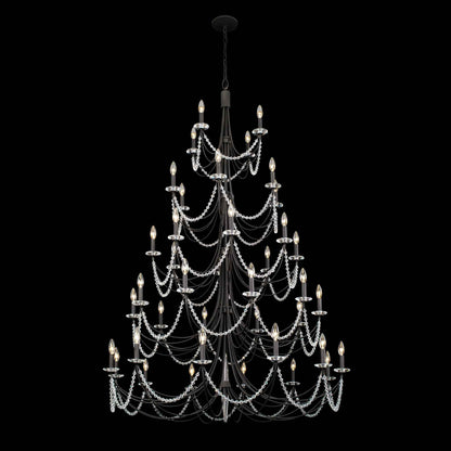 40 light 48 inch 5 tier carbon chandelier