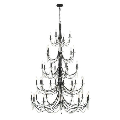 40 light 48 inch 5 tier carbon chandelier