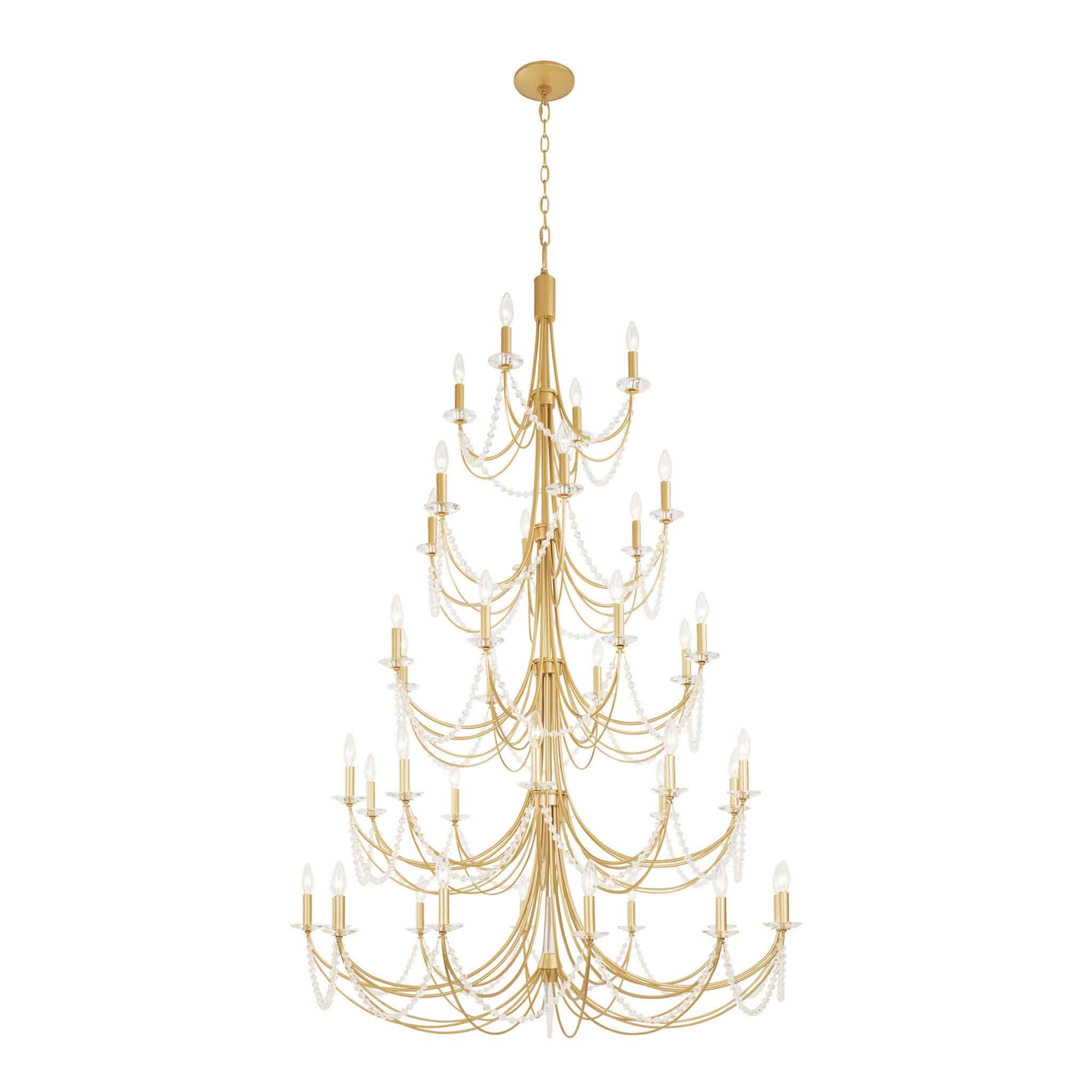 40 light 48 inch 5 tier french gold chandelier