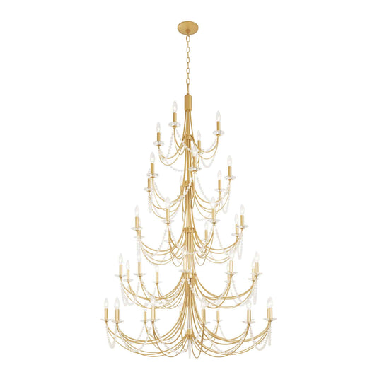 40 light 48 inch 5 tier french gold chandelier