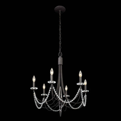 6 light 26 inch carbon black chandelier