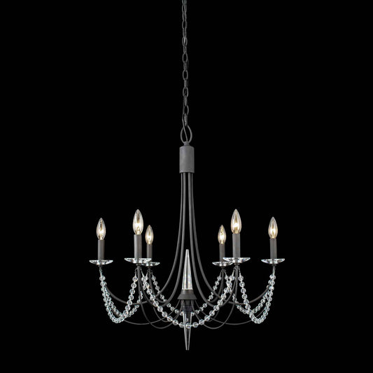 6 light 26 inch carbon black chandelier