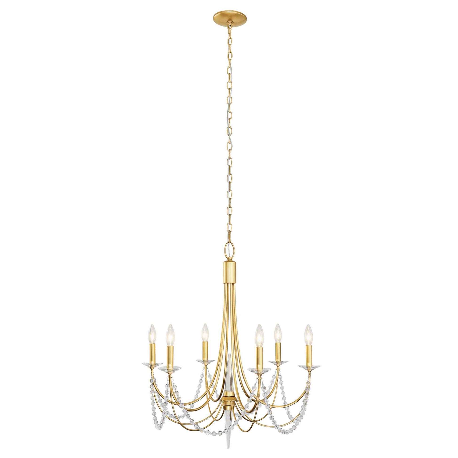 6 light 26 inch french gold chandelier