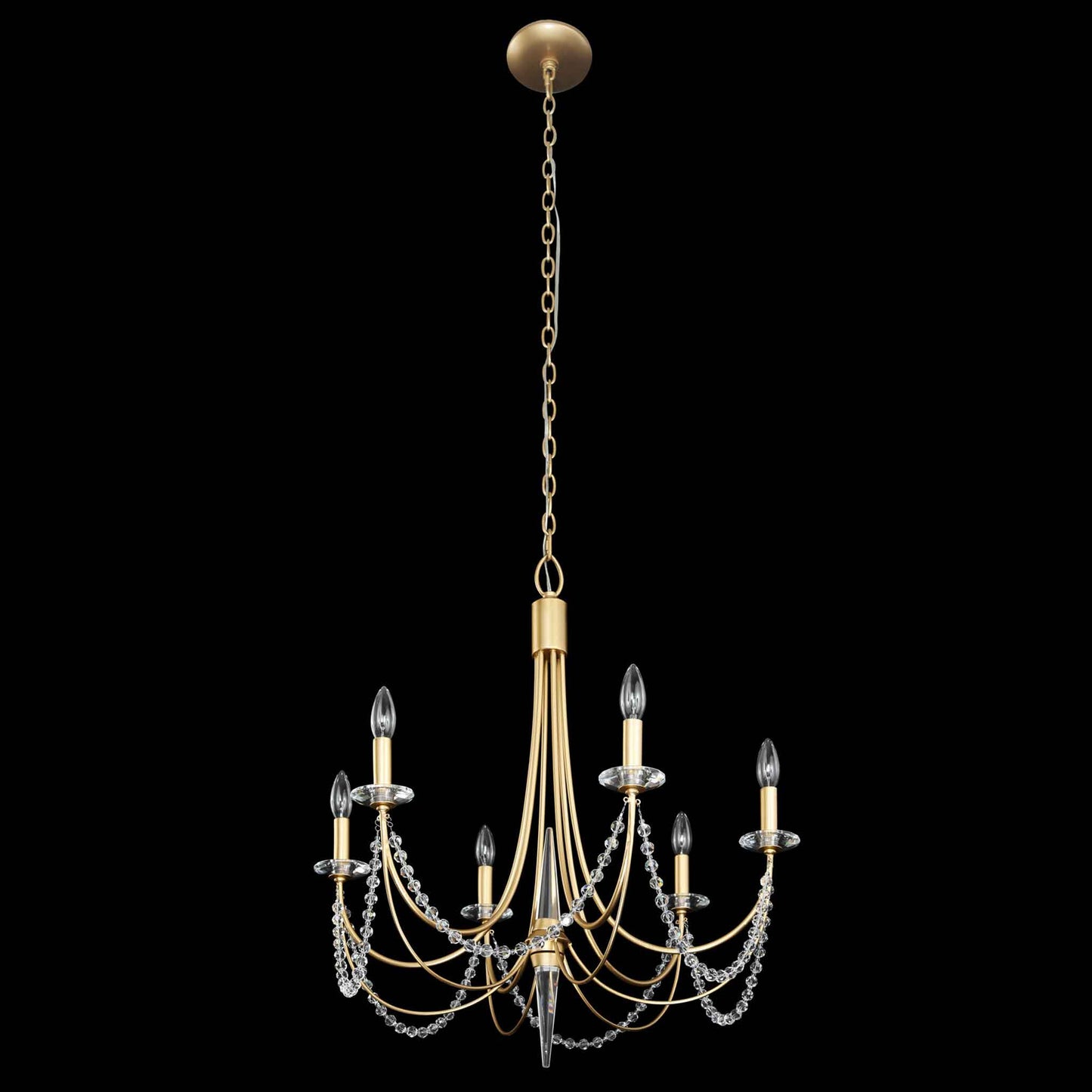 6 light 26 inch french gold chandelier