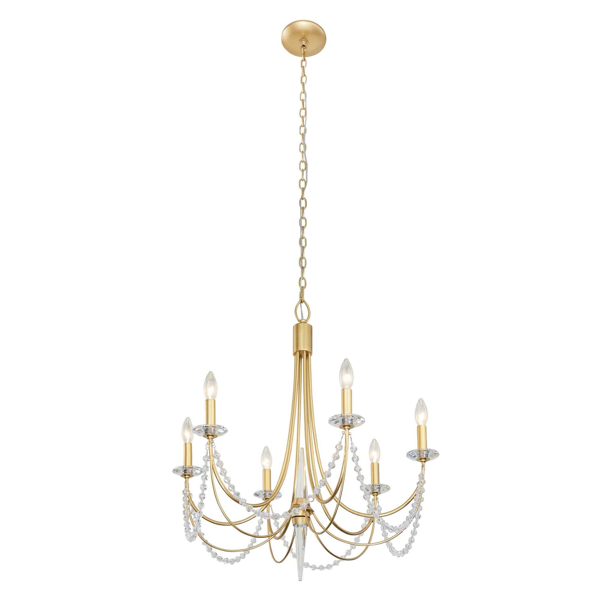 6 light 26 inch french gold chandelier