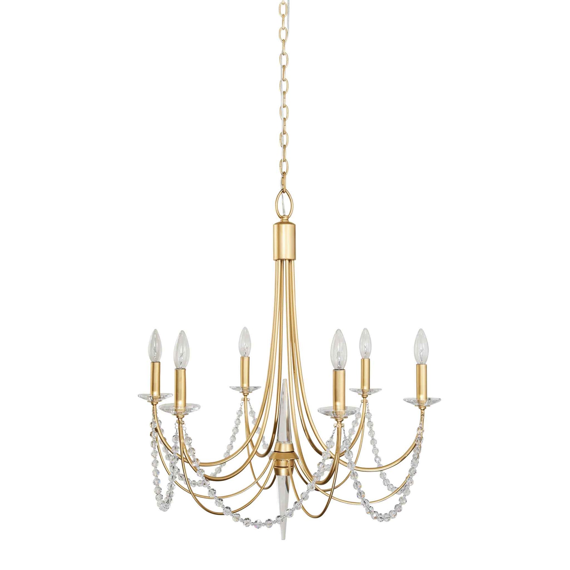 6 light 26 inch french gold chandelier