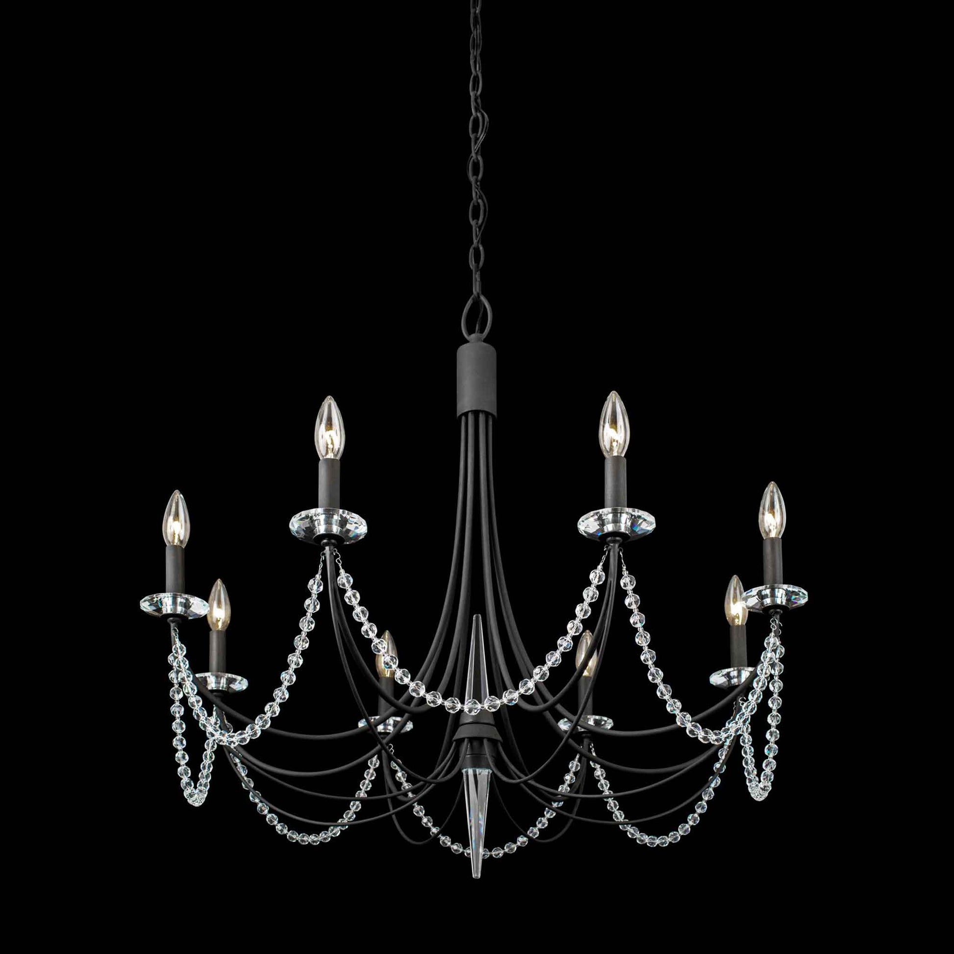 8 light 32 inch carbon black chandelier