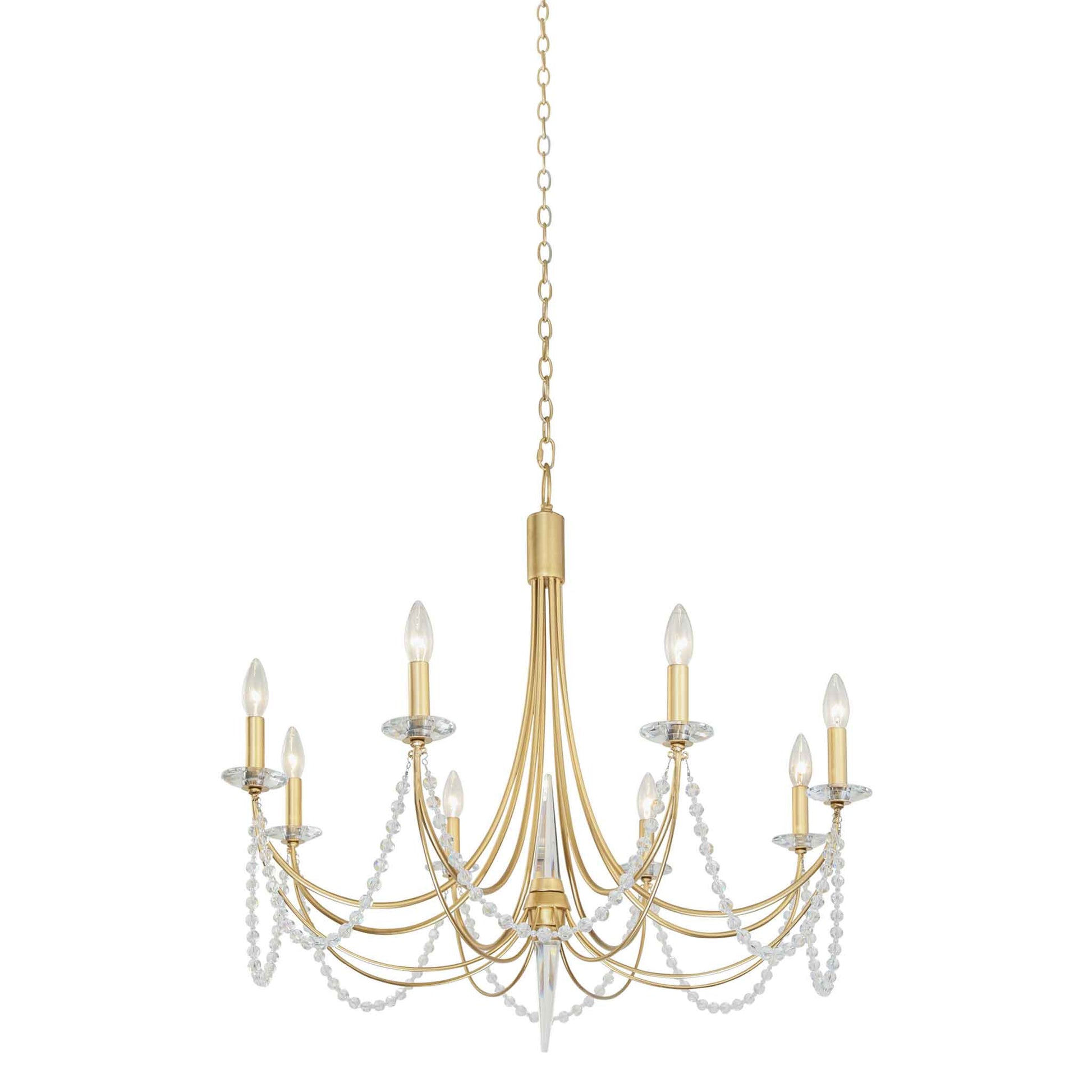 8 light 32 inch french gold chandelier