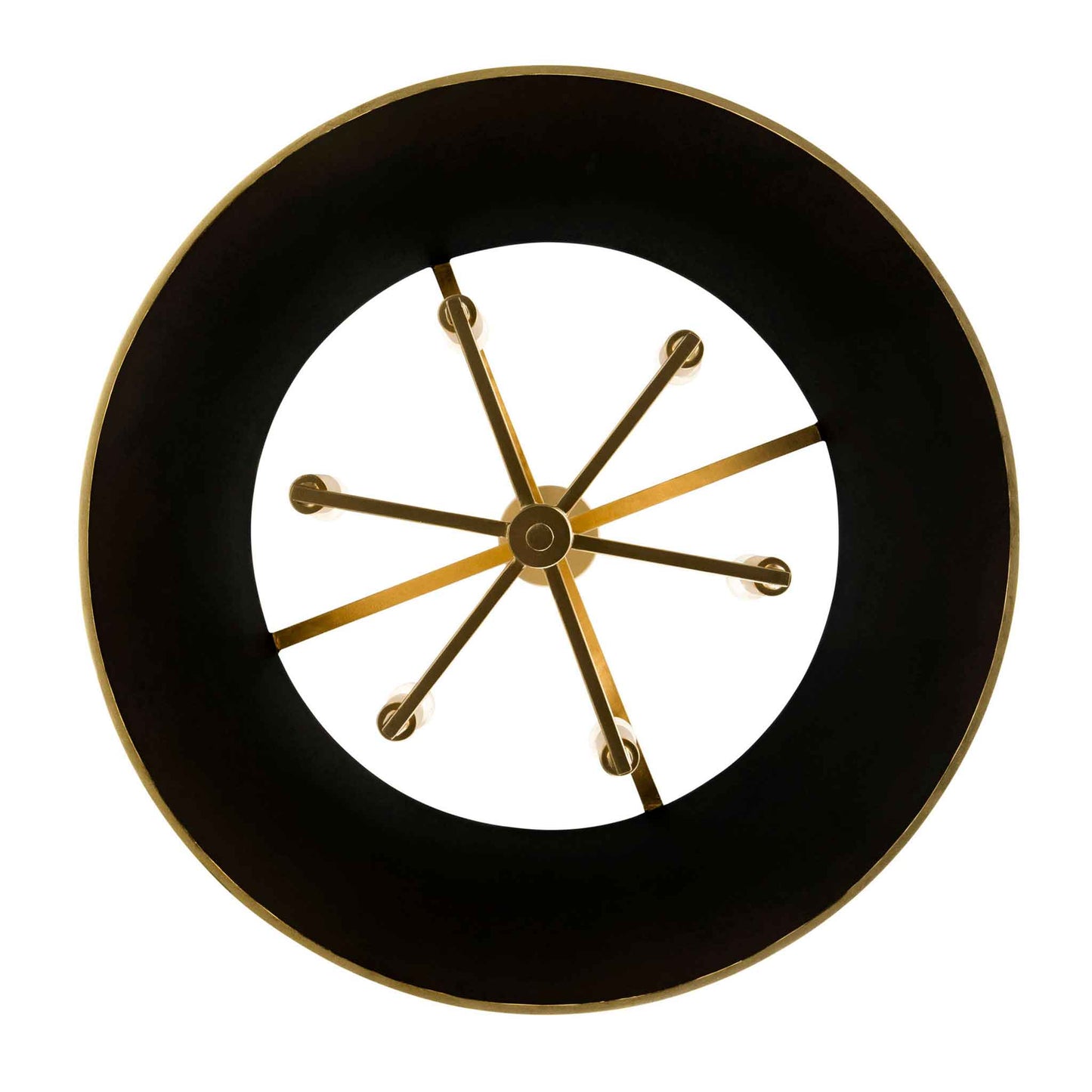 6 light 24 inch black and gold pendant