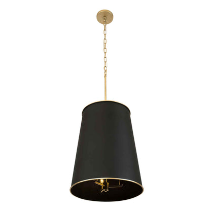 9 light 20 inch black and gold pendant