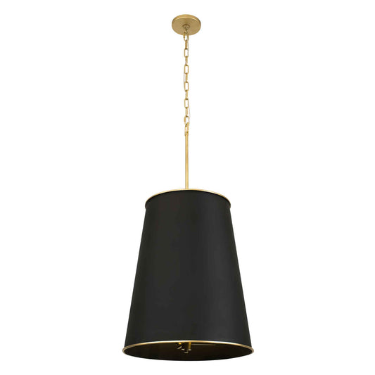 9 light 20 inch black and gold pendant