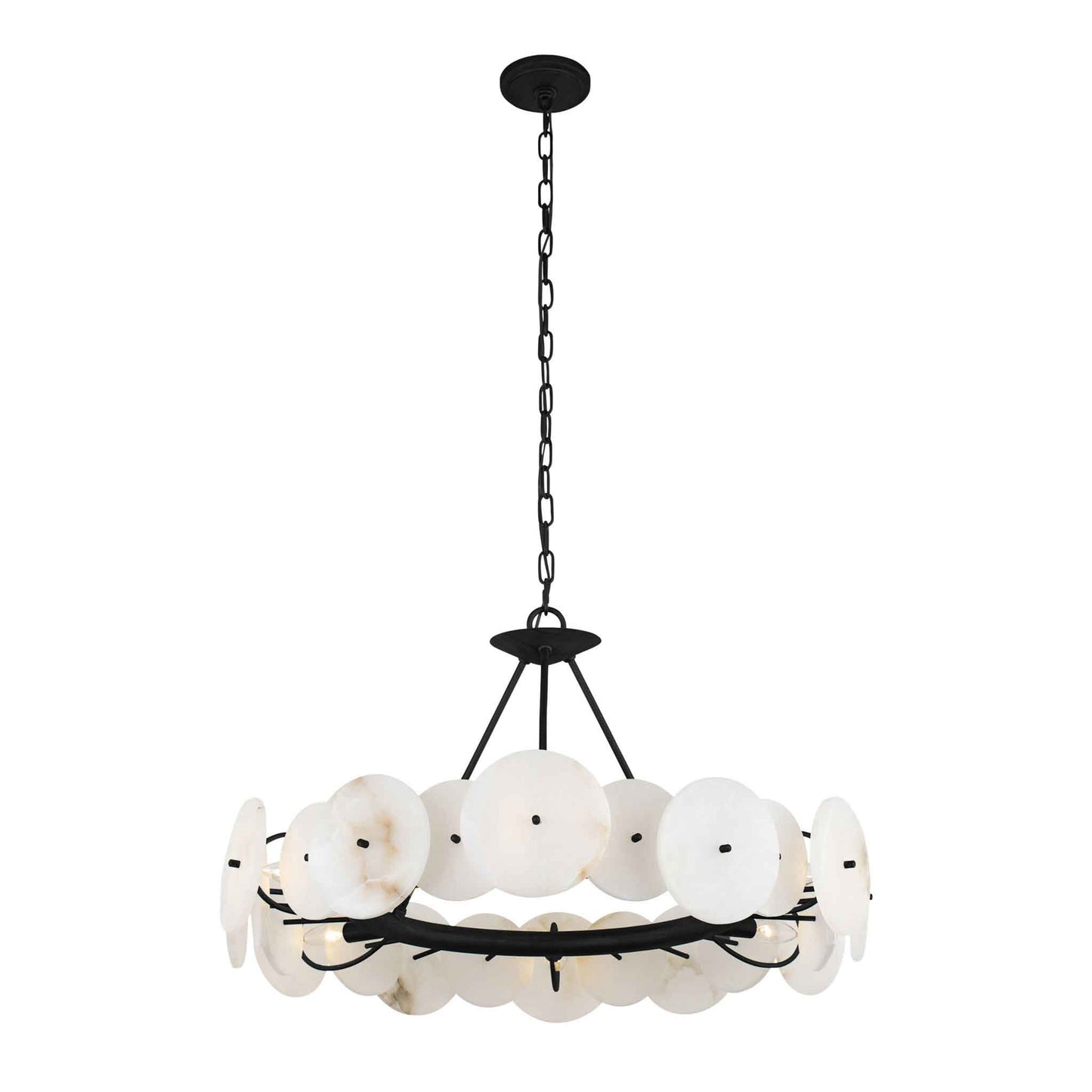 6 light 30 inch matte black chandelier