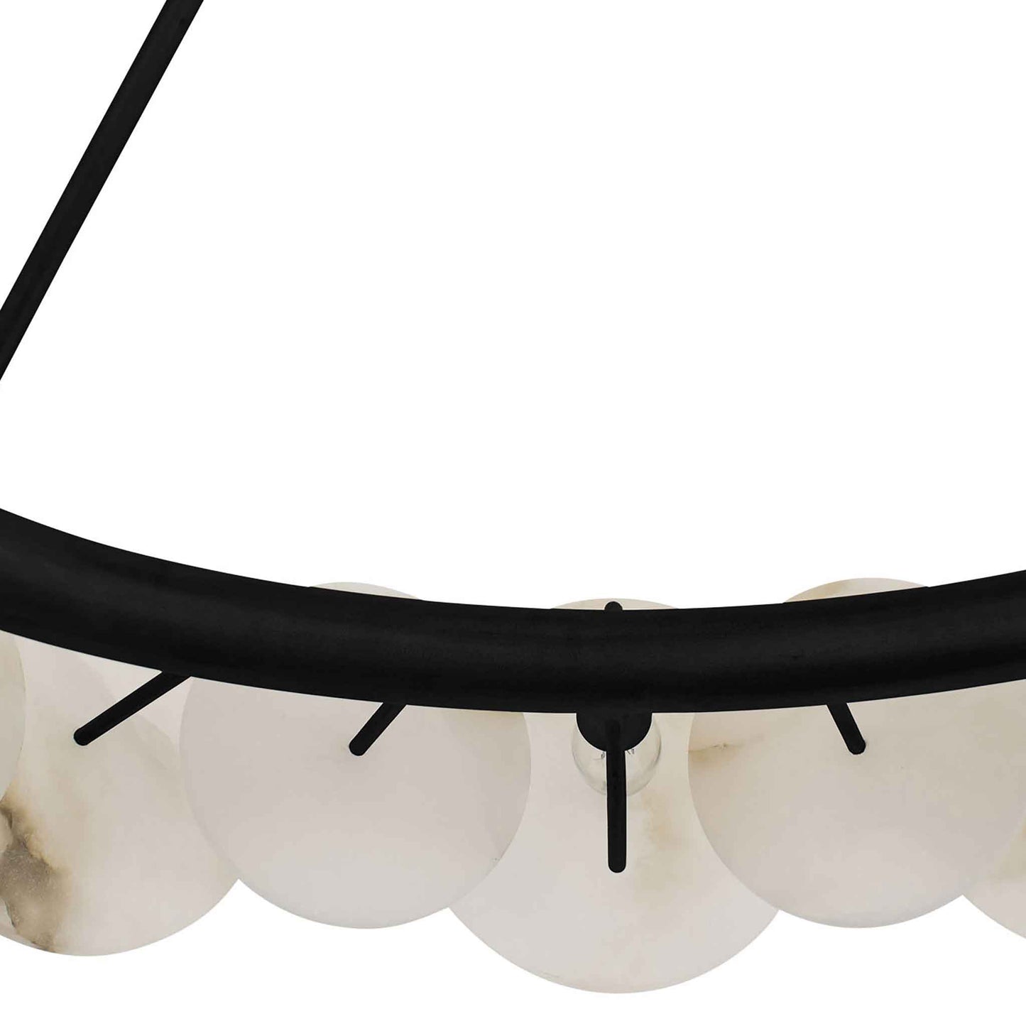 6 light 30 inch matte black chandelier