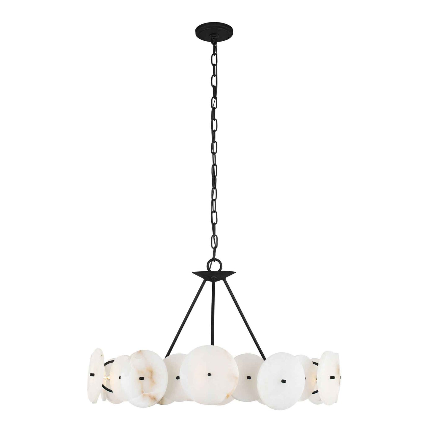 6 light 30 inch matte black chandelier