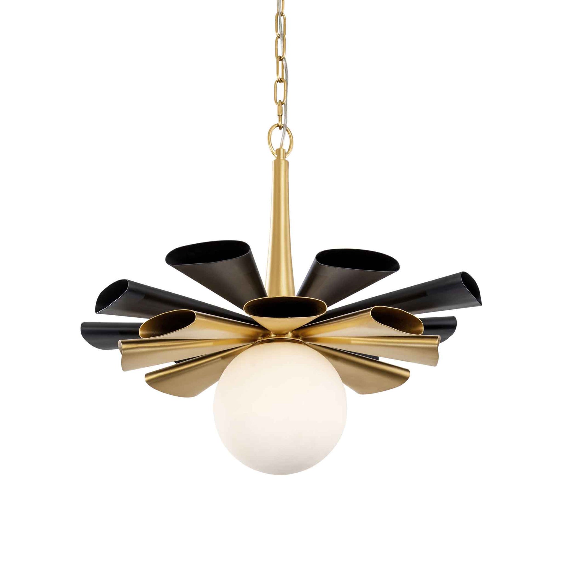 1 light 24 inch black and gold pendant