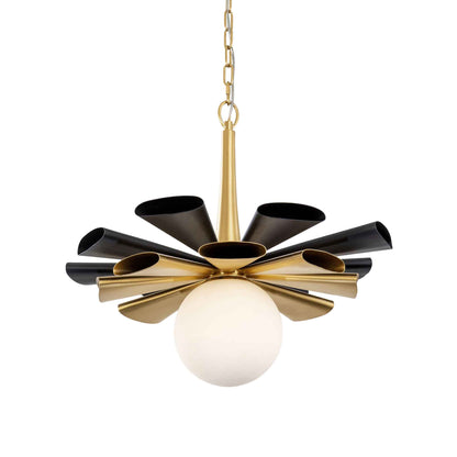 1 light 24 inch black and gold pendant