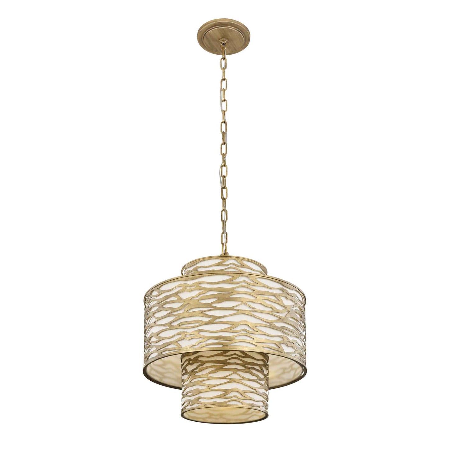 4 light 19 inch 3 tier havana gold pendant