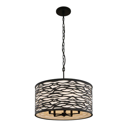 5 light 24 inch carbon black pendant