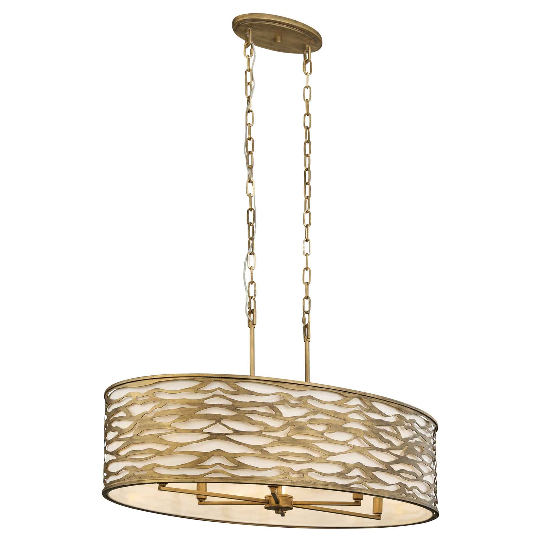 6 light 36 inch havana gold pendant