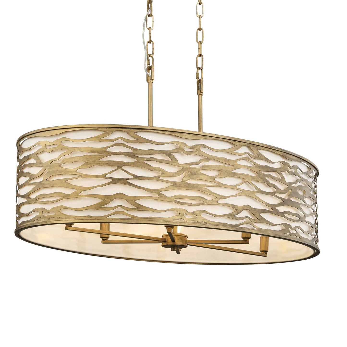 6 light 36 inch havana gold pendant