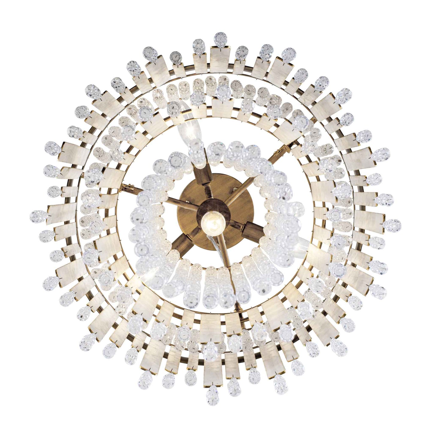 4 light 18 inch gold and white chandelier