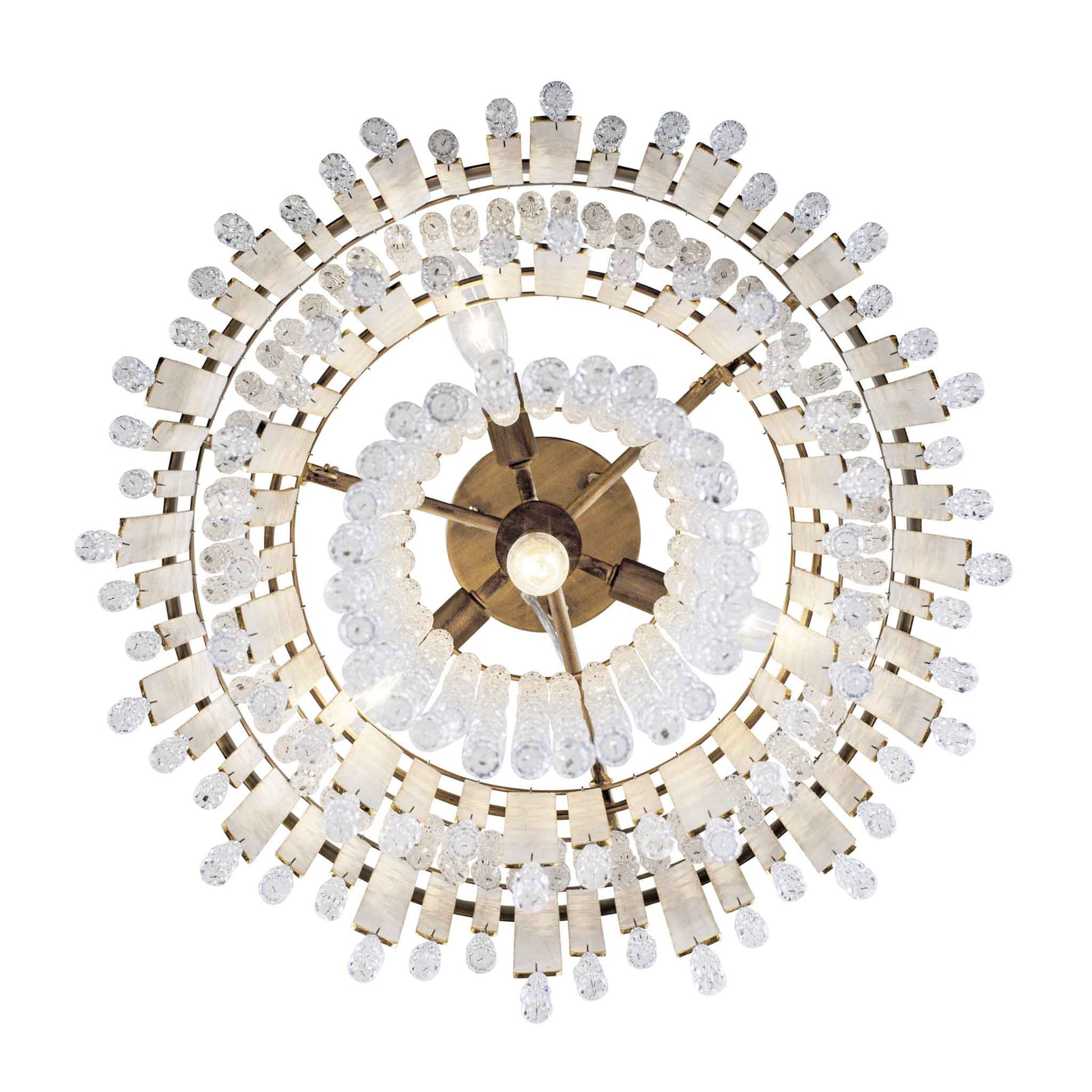 4 light 18 inch gold and white chandelier