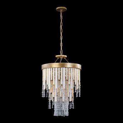 4 light 18 inch gold and white chandelier