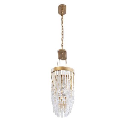 6 light 48 inch gold and white pendant