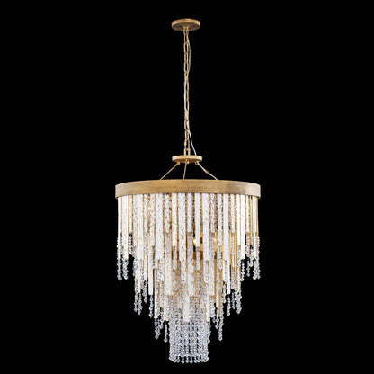 7 light 24 inch gold and white chandelier