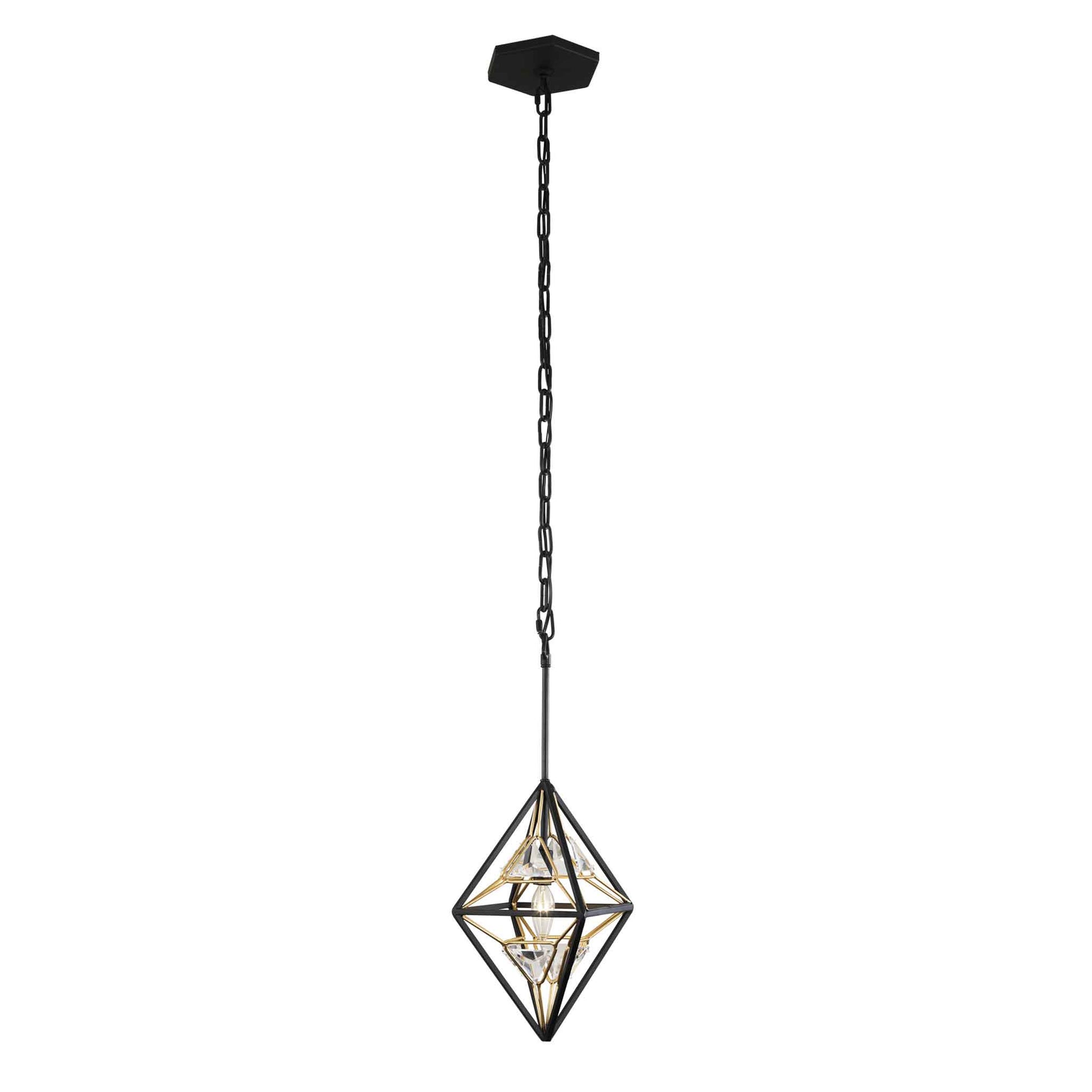 1 light 10 inch black and gold pendant