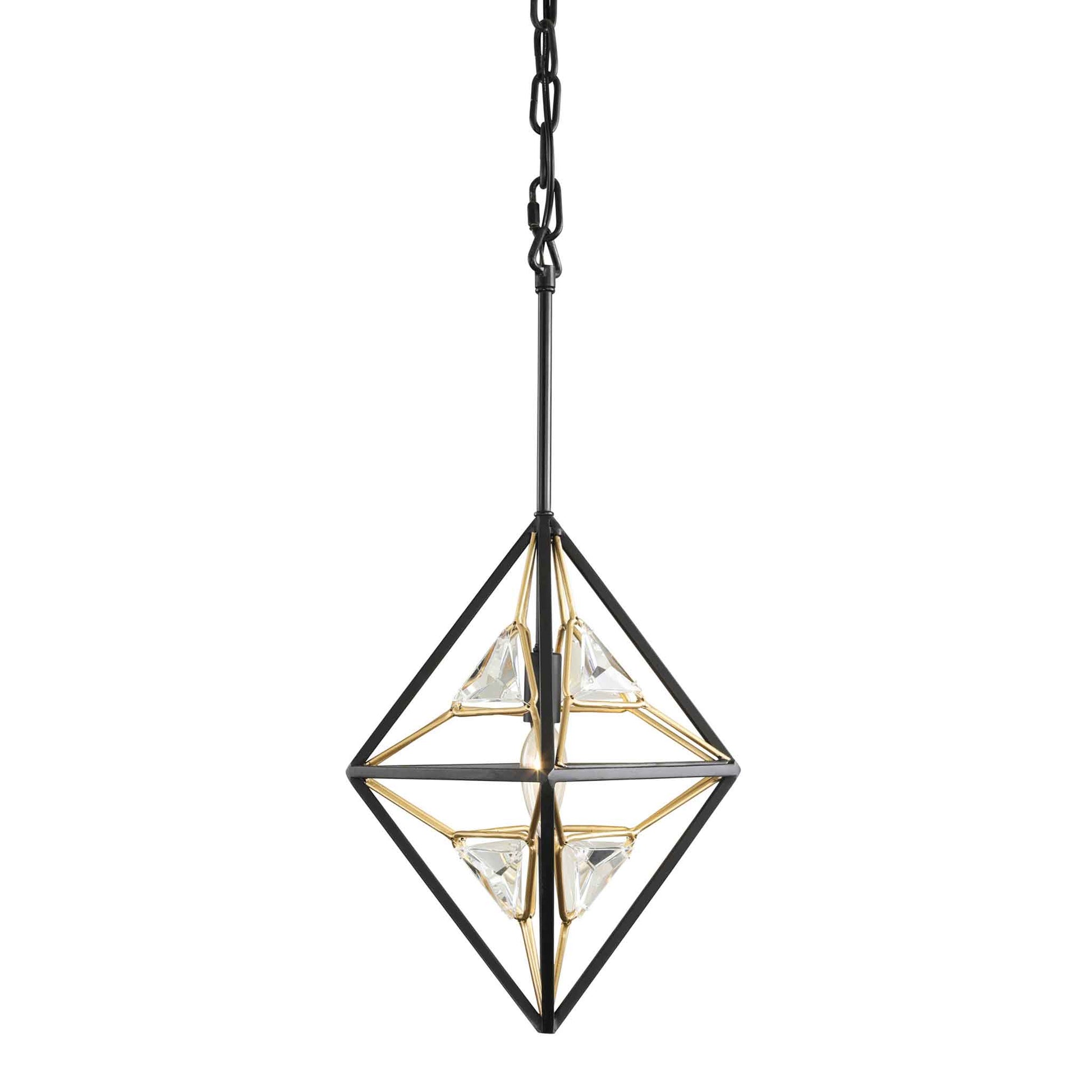 1 light 10 inch black and gold pendant