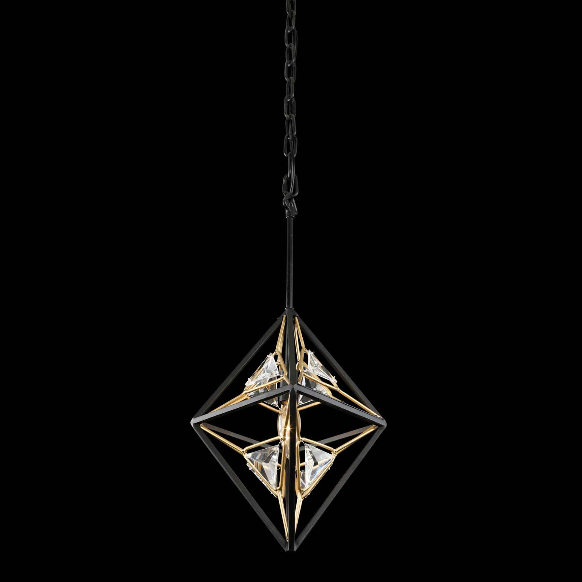 1 light 10 inch black and gold pendant