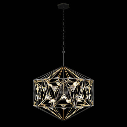 10 light 30 inch black and gold pendant