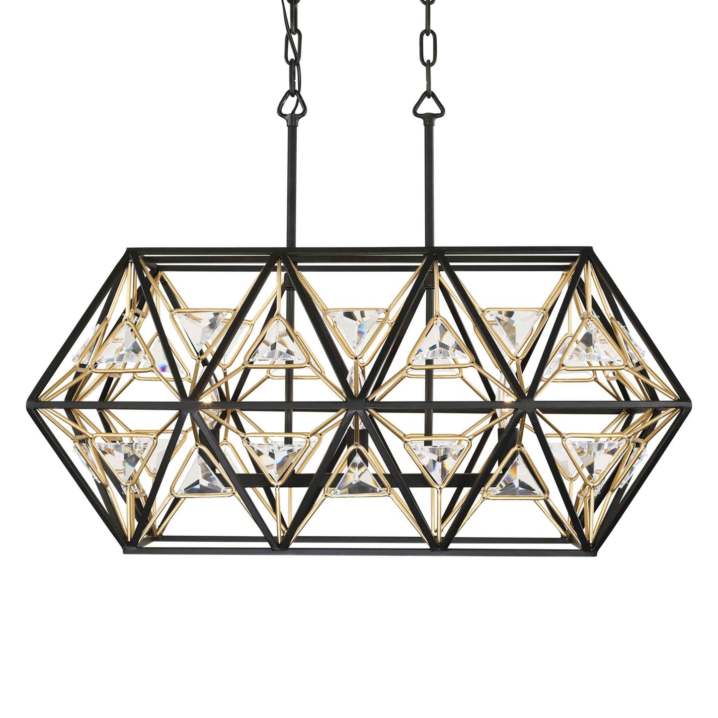 3 light 28 inch black and gold pendant