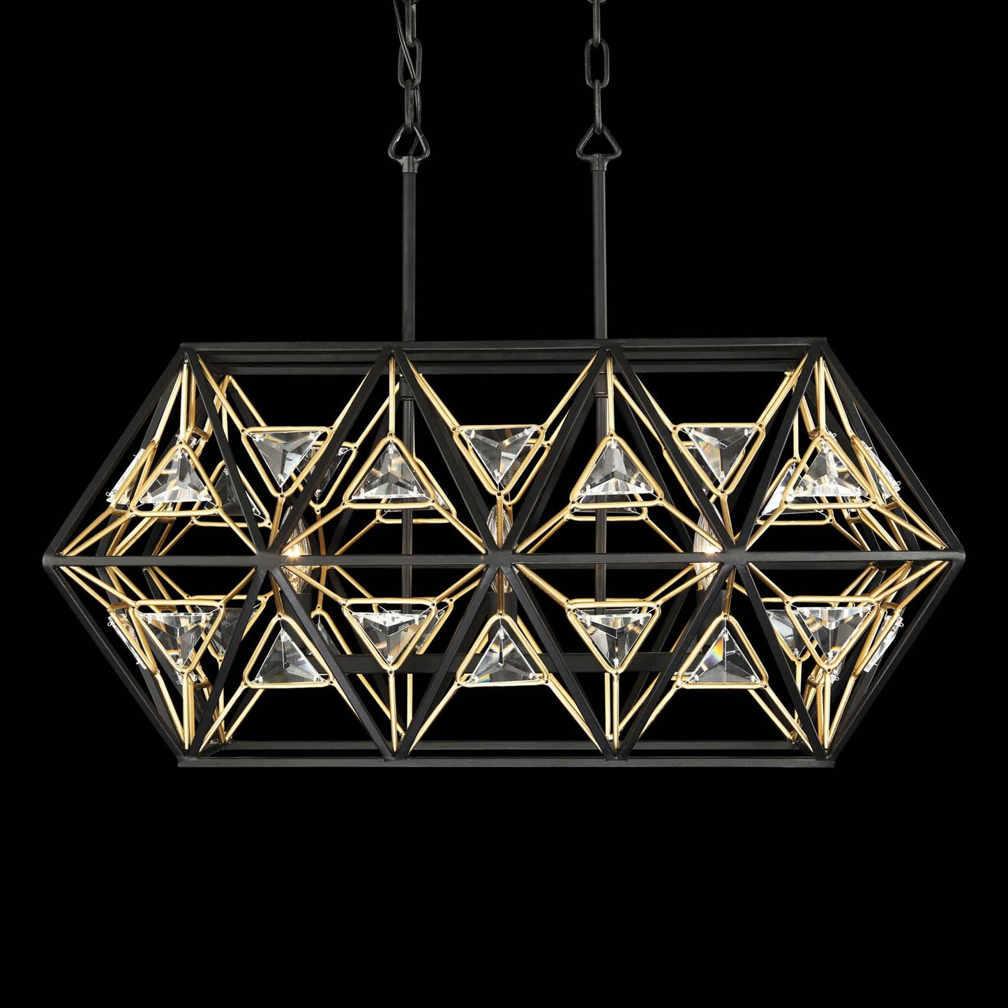 3 light 28 inch black and gold pendant