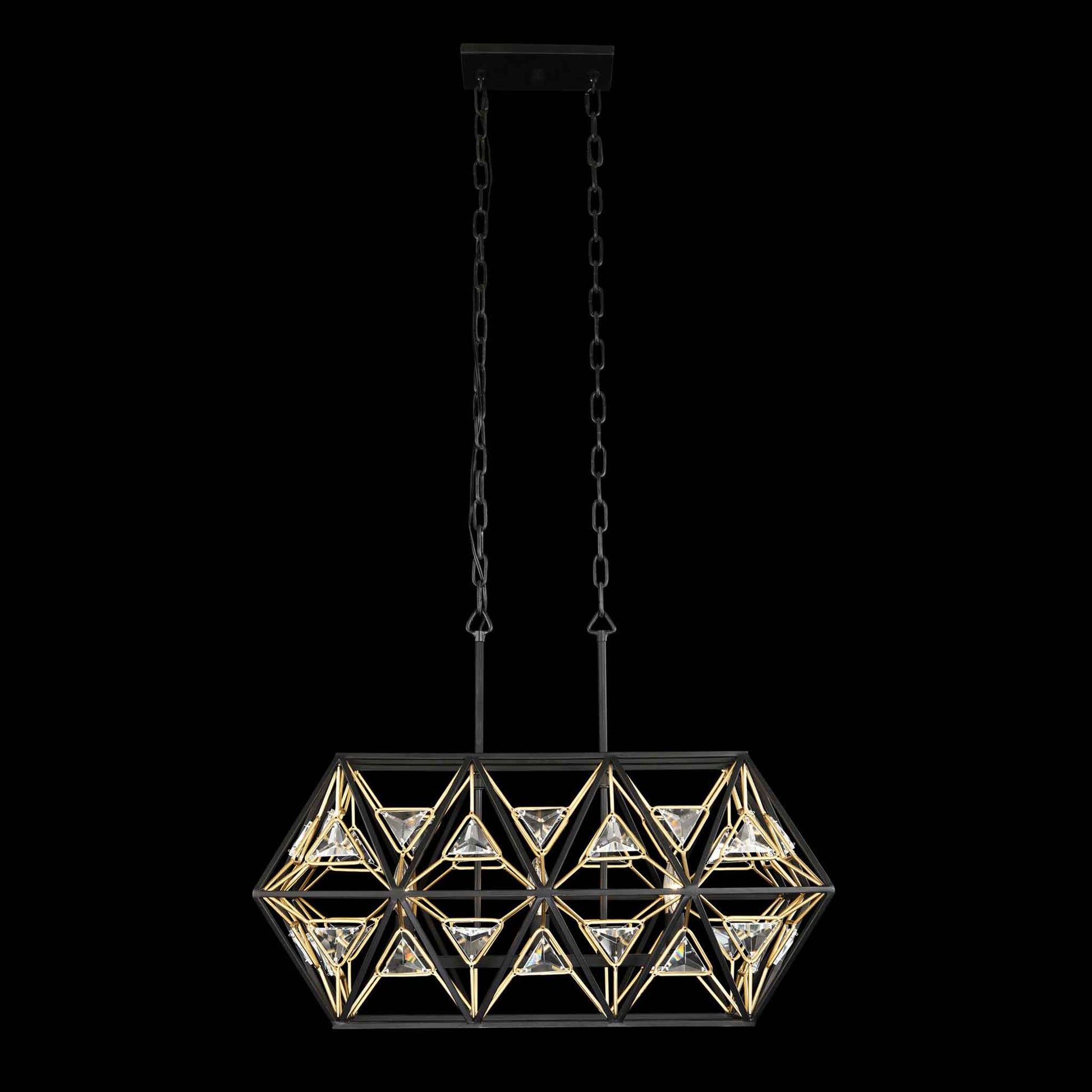 3 light 28 inch black and gold pendant