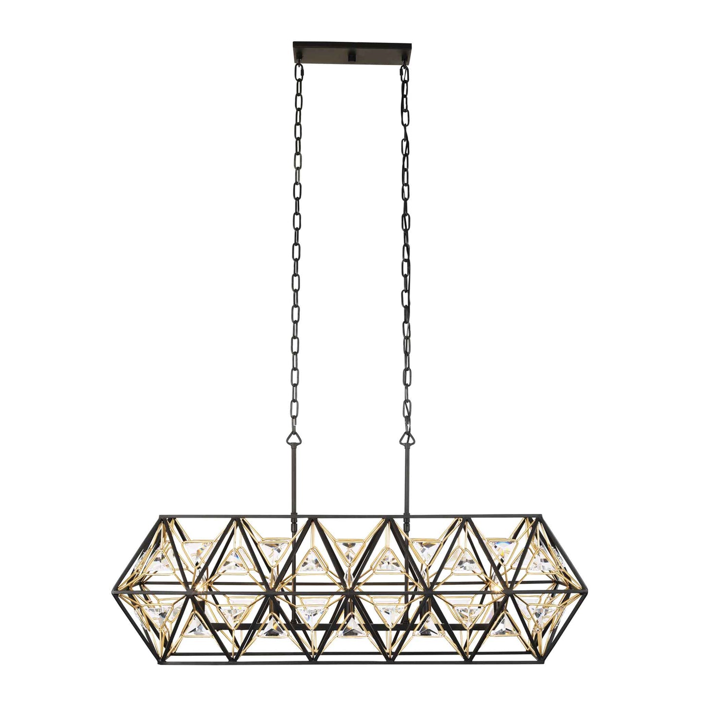 5 light 42 inch black and gold pendant