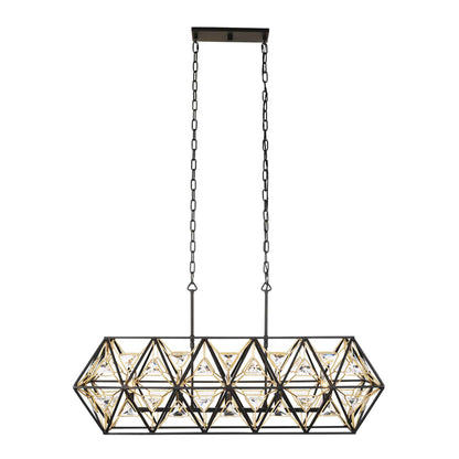 5 light 42 inch black and gold pendant