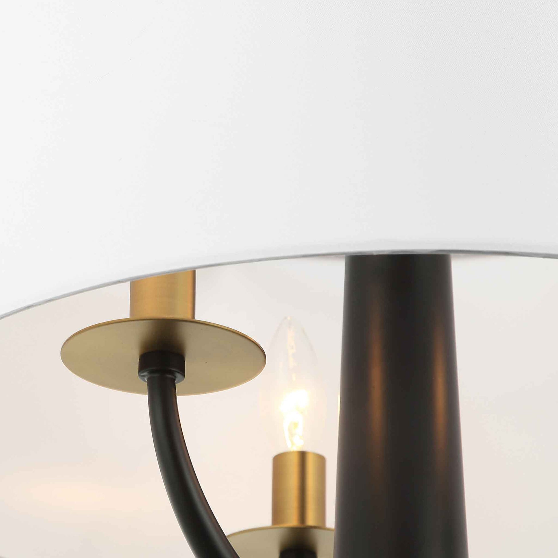 3 light 18 inch black and satin brass pendant