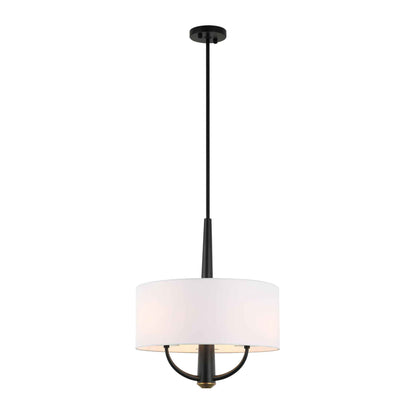 3 light 18 inch black and satin brass pendant