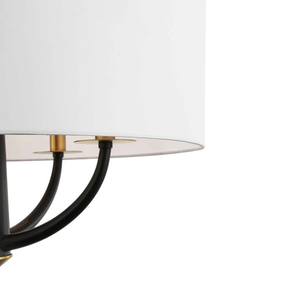 4 light 24 inch black and satin brass pendant