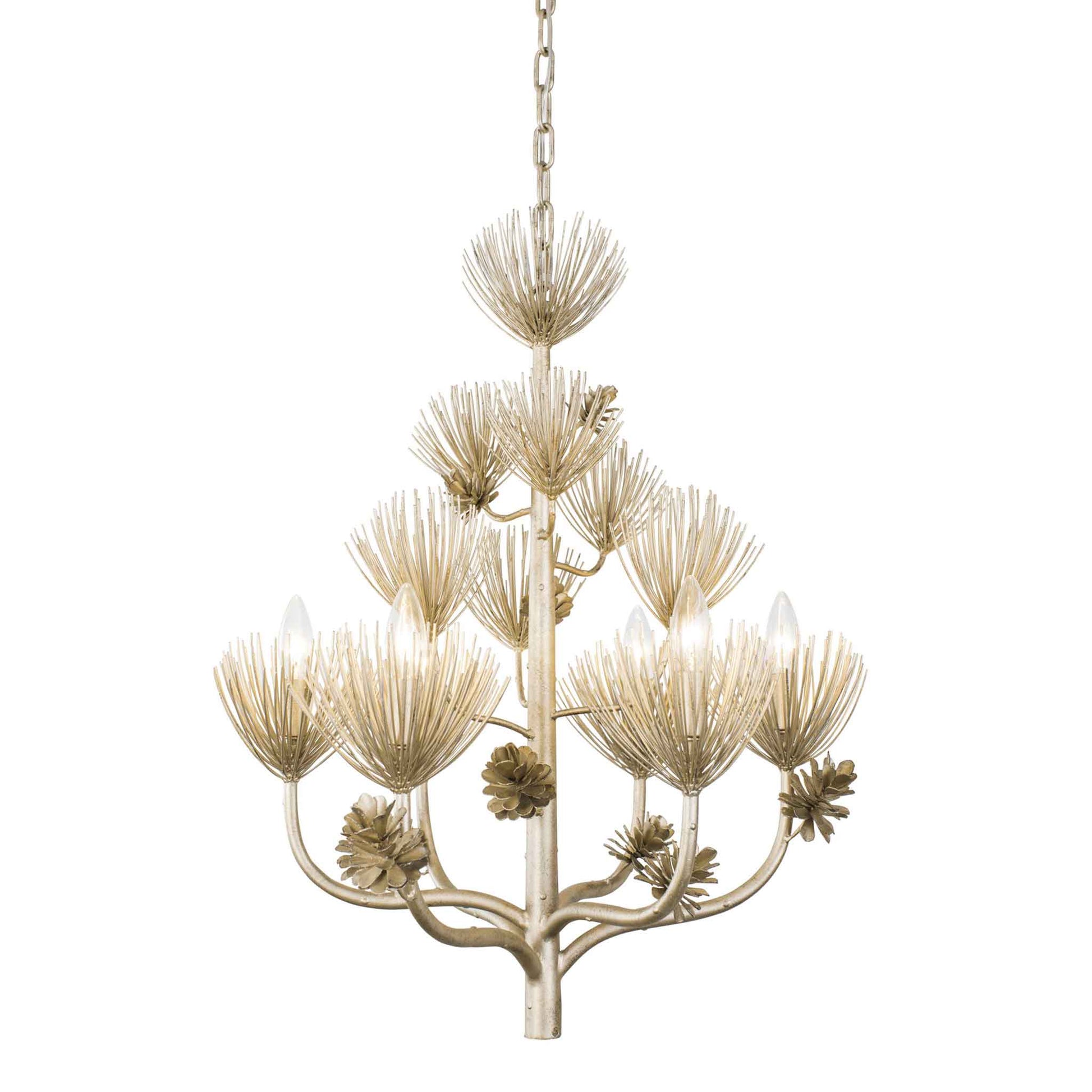 6 light 24 inch zen gold chandelier