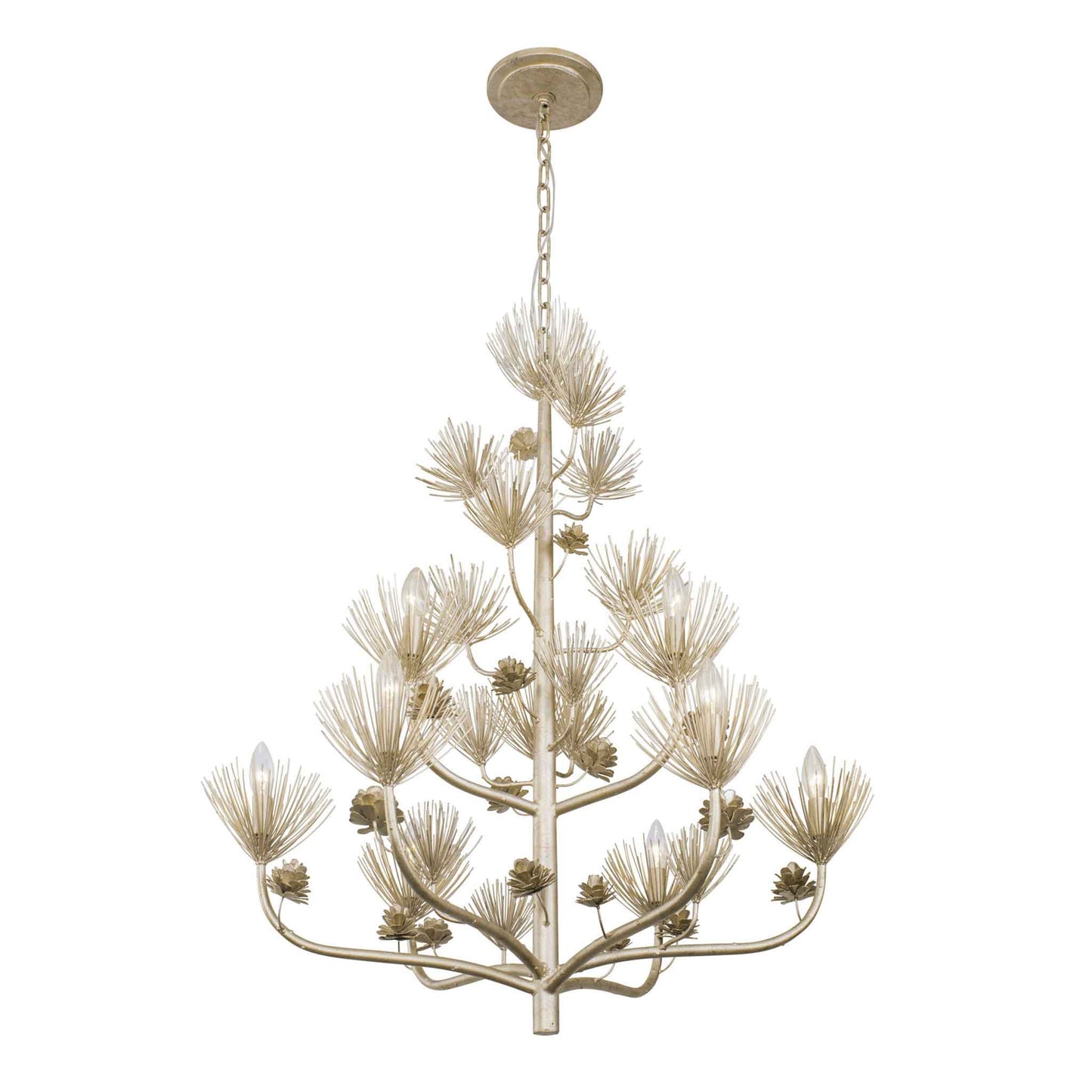 9 light 34 inch 2 tier zen gold chandelier