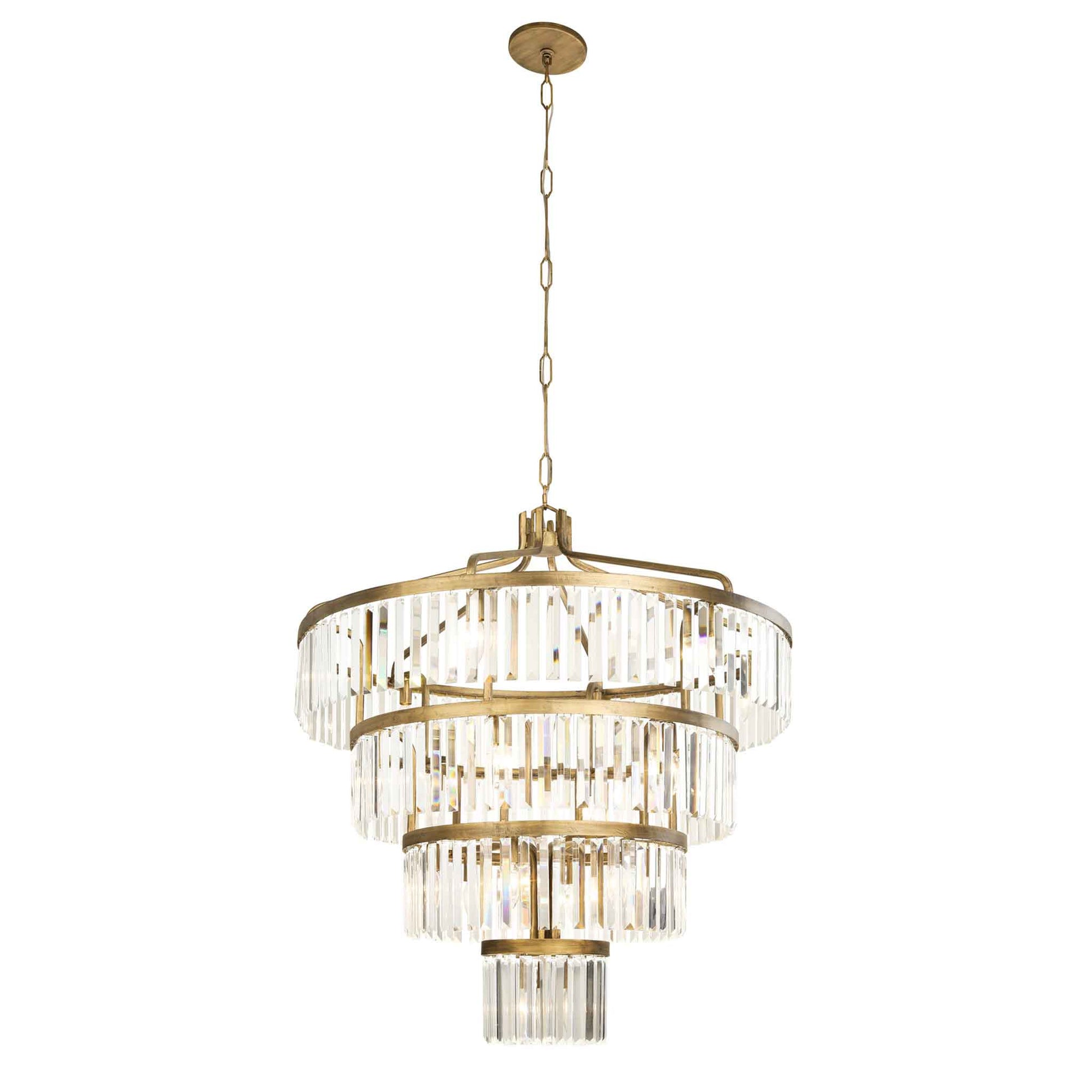 19 light 36 inch 4 tier havana gold pendant