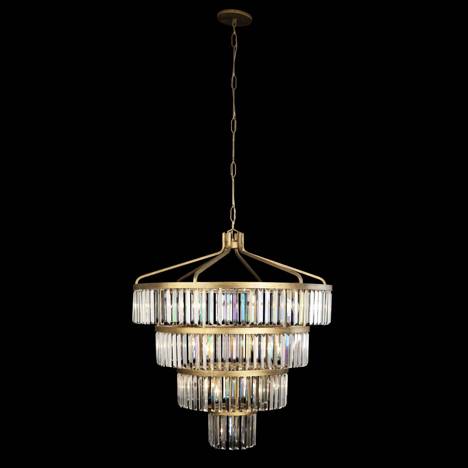 19 light 36 inch 4 tier havana gold pendant