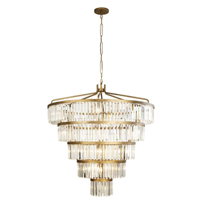 25 light 44 inch 5 tier havana gold pendant